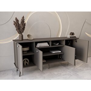 Lunaris Konsol 180 Cm %100 Mdf Lake Ahşap Ayaklı Gri