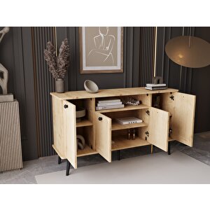 Lunaris Konsol 120 Cm %100 Mdf Lake Ahşap Ayaklı Safir Meşe