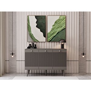 Melura Konsol 120 Cm %100 Mdf Lake Ahşap Ayaklı Gri
