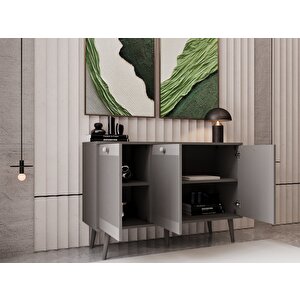 Melura Konsol 120 Cm %100 Mdf Lake Ahşap Ayaklı Gri