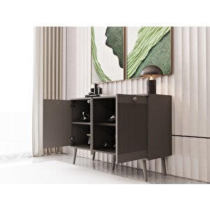 Melura Konsol 120 Cm %100 Mdf Lake Ahşap Ayaklı Gri