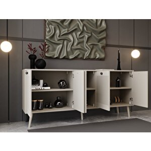 Melura Konsol 180 Cm %100 Mdf Lake Ahşap Ayaklı Kumtaşı