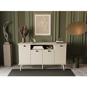 Lunaris Konsol 140 Cm %100 Mdf Lake Ahşap Ayaklı Kumtaşı