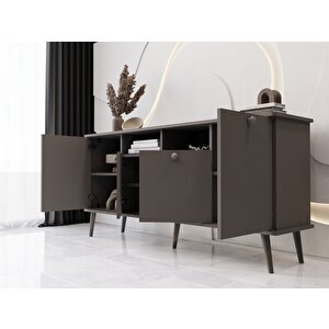Lunaris Konsol 160 Cm %100 Mdf Lake Ahşap Ayaklı Gri