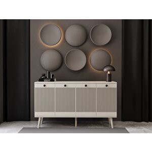 Melura Konsol 160 Cm %100 Mdf Lake Ahşap Ayaklı Kumtaşı