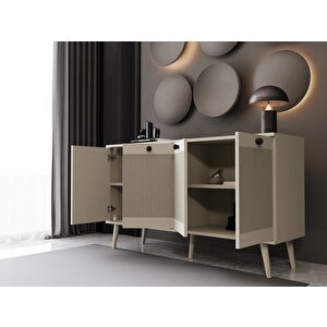 Melura Konsol 160 Cm %100 Mdf Lake Ahşap Ayaklı Kumtaşı