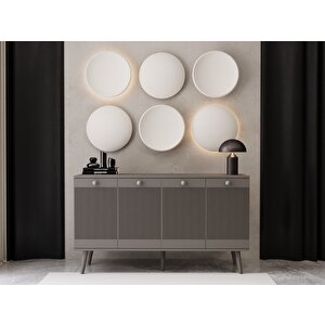 Melura Konsol 140 Cm %100 Mdf Lake Ahşap Ayaklı Gri