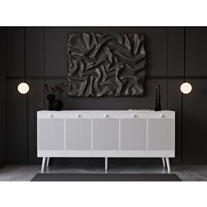 Melura Konsol 180 Cm %100 Mdf Lake Ahşap Ayaklı Beyaz