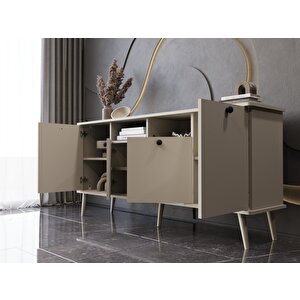 Lunaris Konsol 180 Cm %100 Mdf Lake Ahşap Ayaklı Kumtaşı