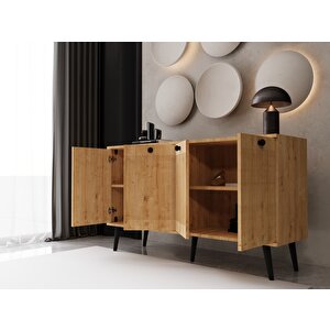 Melura Konsol 160 Cm %100 Mdf Lake Ahşap Ayaklı Safir Meşe