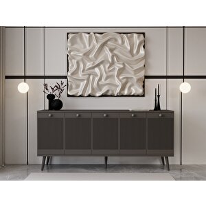 Melura Konsol 180 Cm %100 Mdf Lake Ahşap Ayaklı Gri