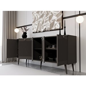 Melura Konsol 180 Cm %100 Mdf Lake Ahşap Ayaklı Gri