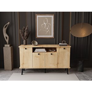 Lunaris Konsol 140 Cm %100 Mdf Lake Ahşap Ayaklı Safir Meşe