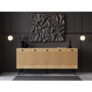 Melura Konsol 180 Cm %100 Mdf Lake Ahşap Ayaklı Safir Meşe