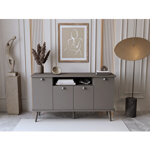 Lunaris Konsol 140 Cm %100 Mdf Lake Ahşap Ayaklı Gri