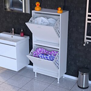 İlkim Banyo Dolabı Alt Ve Üst Modül Çamaşır  Sepeti (60 Cm Genişlik)