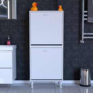İlkim Banyo Dolabı Alt Ve Üst Modül Çamaşır  Sepeti (60 Cm Genişlik)