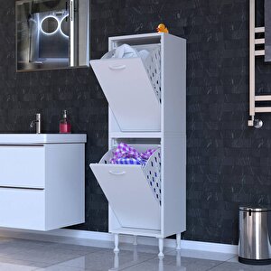 İlkim Banyo Dolabı Alt Ve Üst Modül Çamaşır  Sepeti (45 Cm Genişlik)