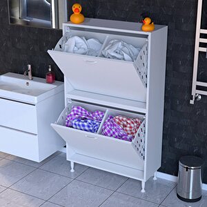 İlkim Banyo Dolabı Alt Ve Üst Modül Çamaşır  Sepeti (70 Cm Genişlik)