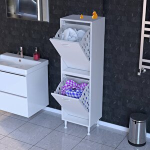 İlkim Banyo Dolabı Alt Ve Üst Modül Çamaşır  Sepeti (35 Cm Genişlik)
