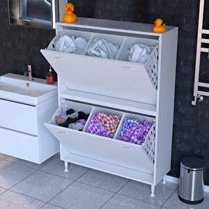 İlkim Banyo Dolabı Alt Ve Üst Modül Çamaşır  Sepeti (95 Cm Genişlik)