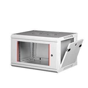 Lande - 6u 19" Duvar Tipi Rack Kabinet – Genişlik: 600 Mm | Derinlik: 450 Mm – Açık Gri (demonte)