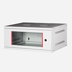 Lande - 7u 19" Cam Kapaklı Duvar Tipi Rack Kabinet – Genişlik: 544 Mm | Derinlik: 400 Mm – Açık Gri (demonte)