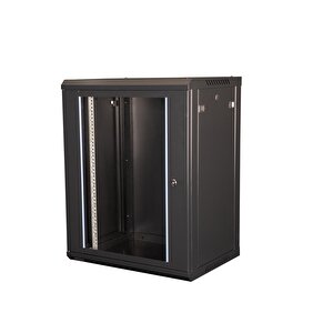 Lande - 15u 19" Duvar Tipi Rack Kabinet – Genişlik: 600 Mm | Derinlik: 450 Mm – Siyah (demonte)