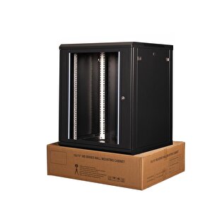 Lande - 15u 19" Duvar Tipi Rack Kabinet – Genişlik: 600 Mm | Derinlik: 600 Mm – Siyah (demonte)