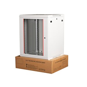 Lande - 15u 19" Duvar Tipi Rack Kabinet – Genişlik: 600 Mm | Derinlik: 600 Mm – Açık Gri (demonte)