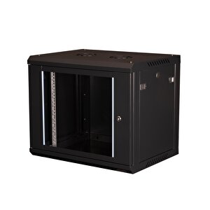 Lande - 9u 19" Duvar Tipi Rack Kabinet – Genişlik: 600 Mm | Derinlik: 450 Mm – Siyah