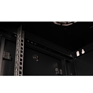 Lande - 9u 19" Duvar Tipi Rack Kabinet – Genişlik: 600 Mm | Derinlik: 450 Mm – Siyah