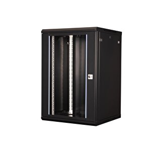 Lande - 18u 19" Duvar Tipi Rack Kabinet – Genişlik: 600 Mm | Derinlik: 600 Mm – Siyah