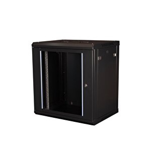 Lande - 12u 19" Duvar Tipi Rack Kabinet – Genişlik: 600 Mm | Derinlik: 600 Mm – Siyah (demonte)