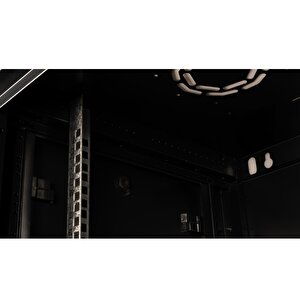 Lande - 12u 19" Duvar Tipi Rack Kabinet – Genişlik: 600 Mm | Derinlik: 600 Mm – Siyah (demonte)