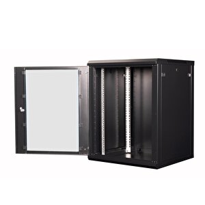 Lande - 15u 19" Duvar Tipi Rack Kabinet – Genişlik: 600 Mm | Derinlik: 450 Mm – Siyah