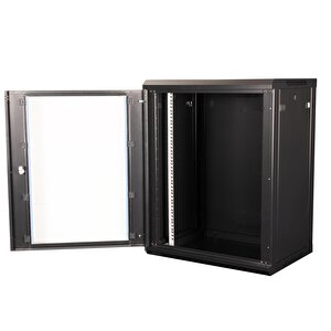 Lande - 15u 19" Duvar Tipi Rack Kabinet – Genişlik: 600 Mm | Derinlik: 450 Mm – Siyah