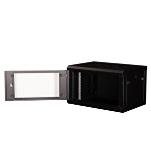Lande - 6u 19" Duvar Tipi Rack Kabinet – Genişlik: 600 Mm | Derinlik: 450 Mm – Siyah (demonte)