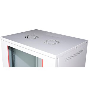Lande - 12u 19" Cam Kapaklı Duvar Tipi Rack Kabinet – Genişlik: 544 Mm | Derinlik: 400 Mm – Açık Gri (demonte)