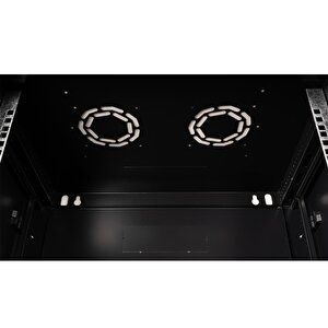 Lande - 12u 19" Duvar Tipi Rack Kabinet – Genişlik: 600 Mm | Derinlik: 450 Mm – Siyah