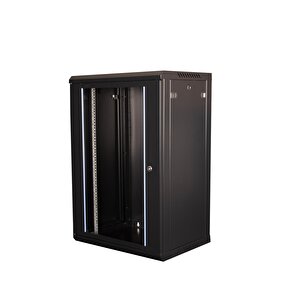 Lande - 18u 19" Duvar Tipi Rack Kabinet – Genişlik: 600 Mm | Derinlik: 450 Mm – Siyah (demonte)