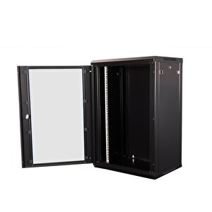 Lande - 18u 19" Duvar Tipi Rack Kabinet – Genişlik: 600 Mm | Derinlik: 450 Mm – Siyah (demonte)