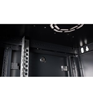 Lande - 18u 19" Duvar Tipi Rack Kabinet – Genişlik: 600 Mm | Derinlik: 450 Mm – Siyah (demonte)