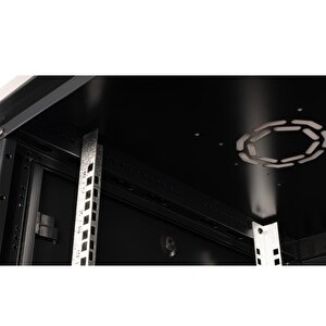 Lande - 15u 19" Duvar Tipi Rack Kabinet – Genişlik: 600 Mm | Derinlik: 600 Mm – Siyah