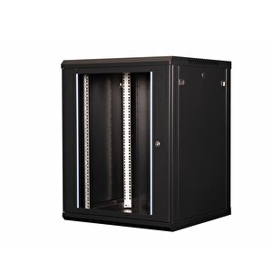 Lande - 15u 19" Duvar Tipi Rack Kabinet – Genişlik: 600 Mm | Derinlik: 600 Mm – Siyah