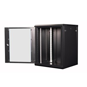 Lande - 15u 19" Duvar Tipi Rack Kabinet – Genişlik: 600 Mm | Derinlik: 600 Mm – Siyah