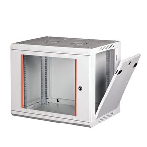 Lande - 9u 19" Duvar Tipi Rack Kabinet – Genişlik: 600 Mm | Derinlik: 450 Mm – Açık Gri (demonte)
