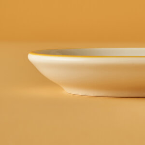 Line Oval Porselen Sunum Tabağı Sarı (18x11 Cm) Sarı