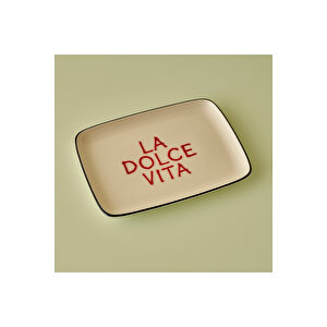 Line Dikdörtgen Porselen Sunum Tabağı Lacivert (27x20 Cm) Lacivert