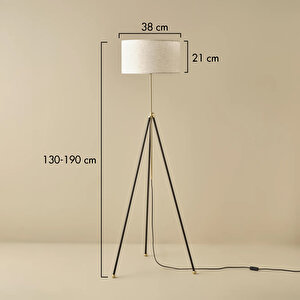Pier Metal Lambader Beyaz (38x21x130-190 Cm) Beyaz